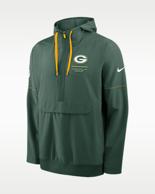 Green Bay Packers Sideline Anorak Men's Nike NFL 1/2-Zip Hooded